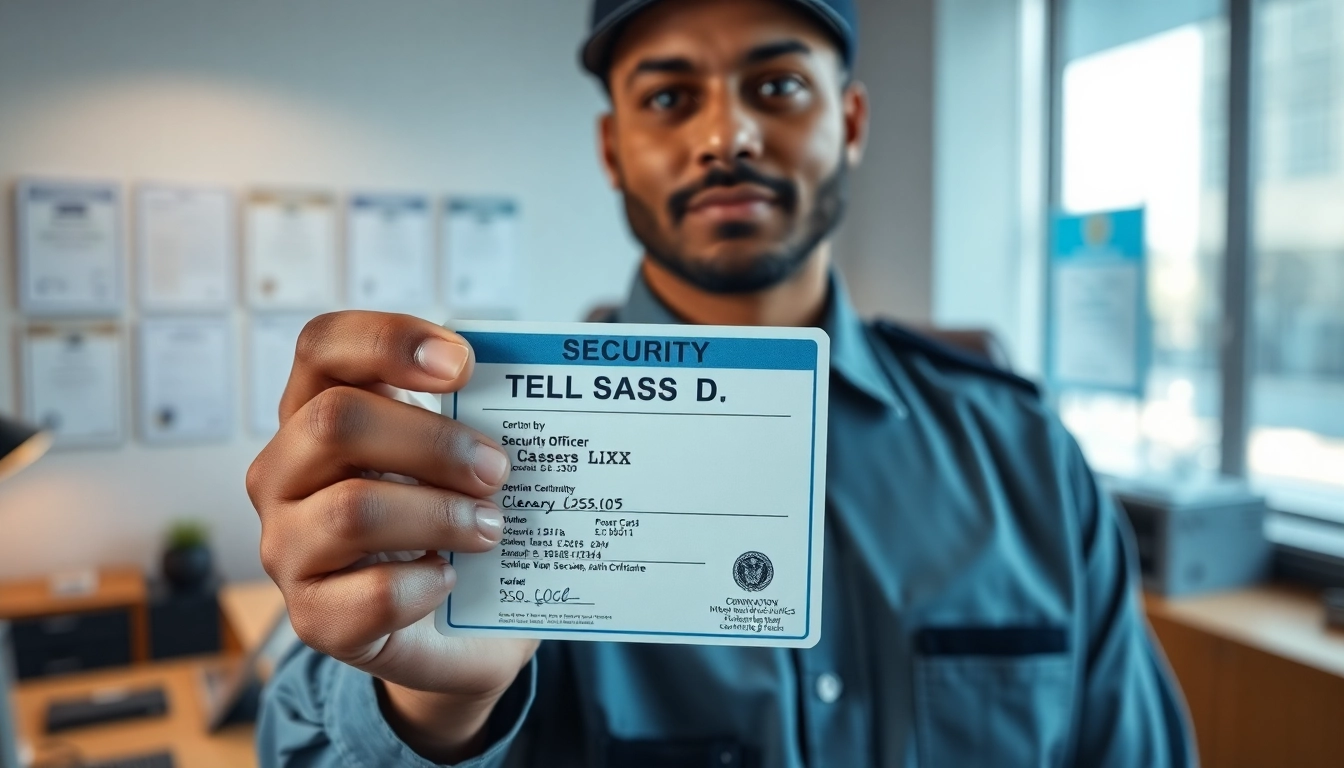 Showcasing a security officer's class d security license, highlighting professionalism and trust.